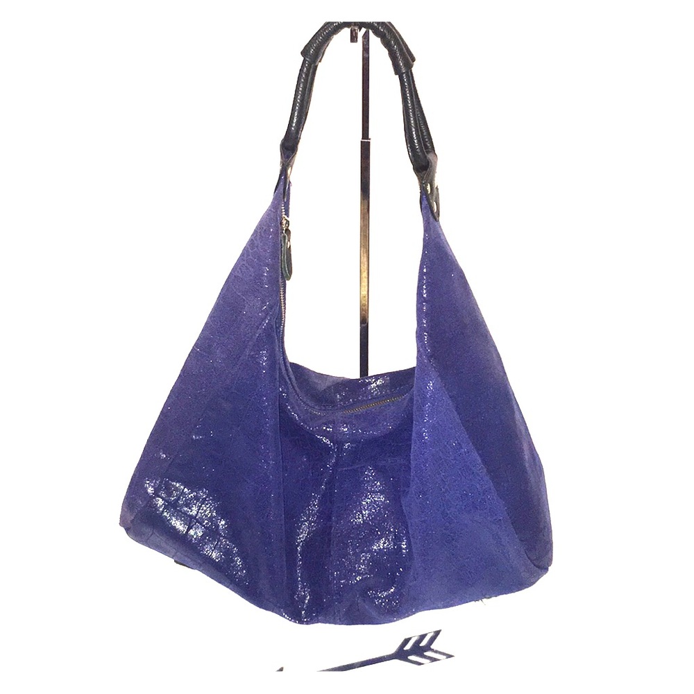 LOLA BERNARD midnight blue shimmer slouchy bag